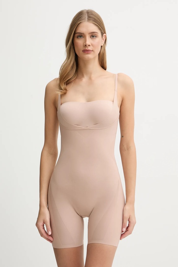 Calvin Klein Underwear κορμάκι σύσφιξης πλεκτό ύφασμα μπεζ LV00QF8169