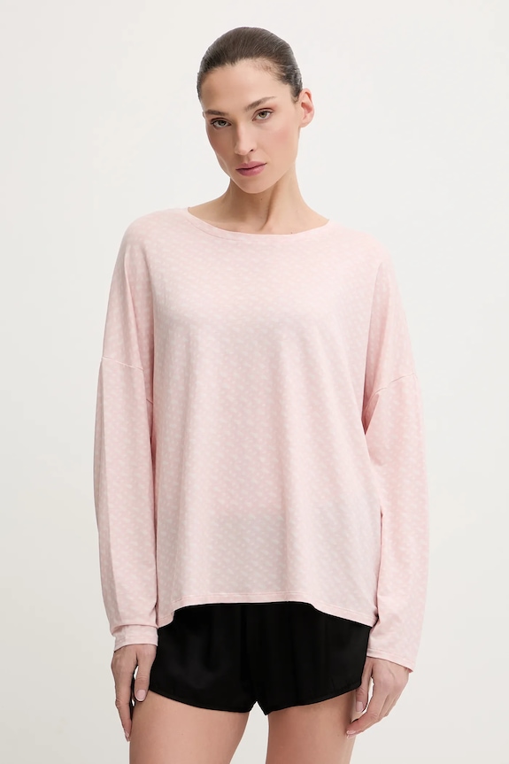 Majica dugih rukava za spavanje BOSS B Logo LS-Shirt Planet friendly roza 50550693