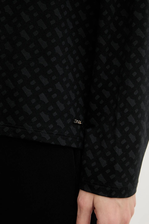 Majica dugih rukava za spavanje BOSS B Logo LS-Shirt 50550693 crna