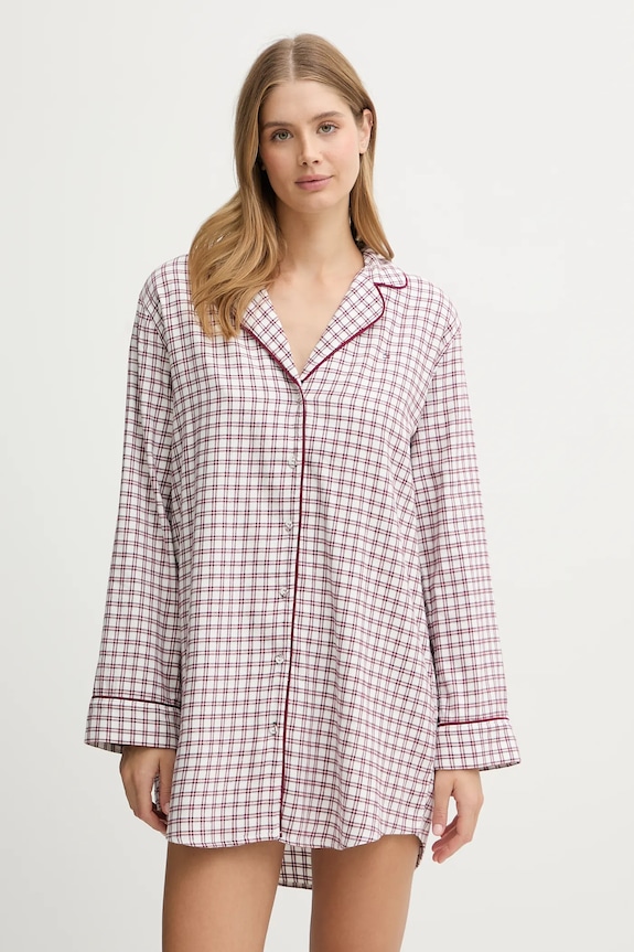 Tommy Hilfiger cămașă de noapte camasa de noapte burgundia UW0UW06147