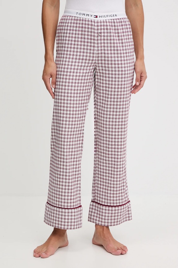 Παντελόνι πιτζάμας Tommy Hilfiger ύφασμα μπορντό UW0UW06149
