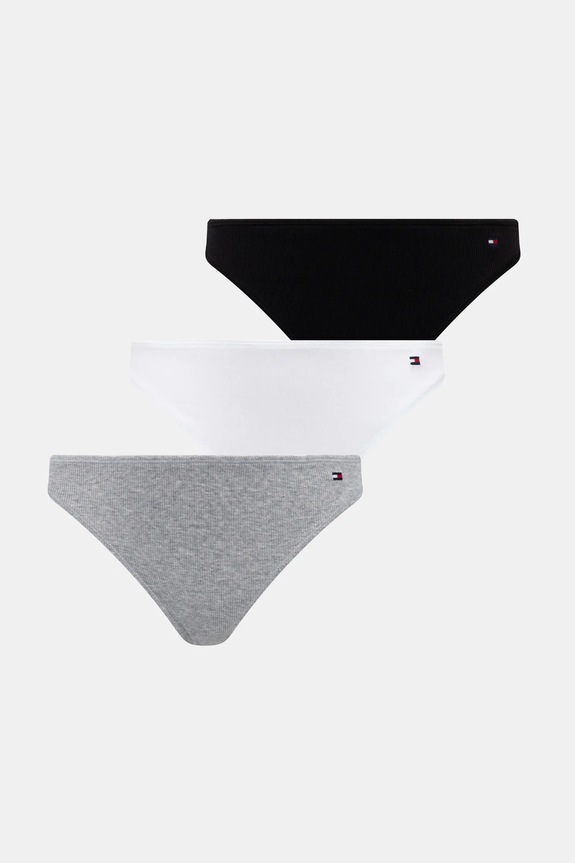 Tommy Hilfiger στρινγκ γυναικεία 3-pack πλεκτό ύφασμα μαύρο UW0UW06129