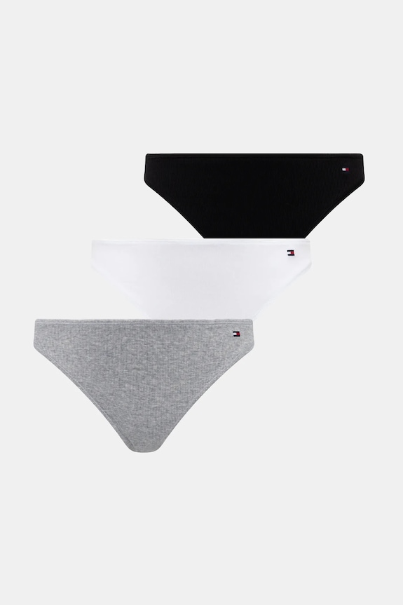Tommy Hilfiger στρινγκ γυναικεία 3-pack πλεκτό ύφασμα μαύρο UW0UW06129