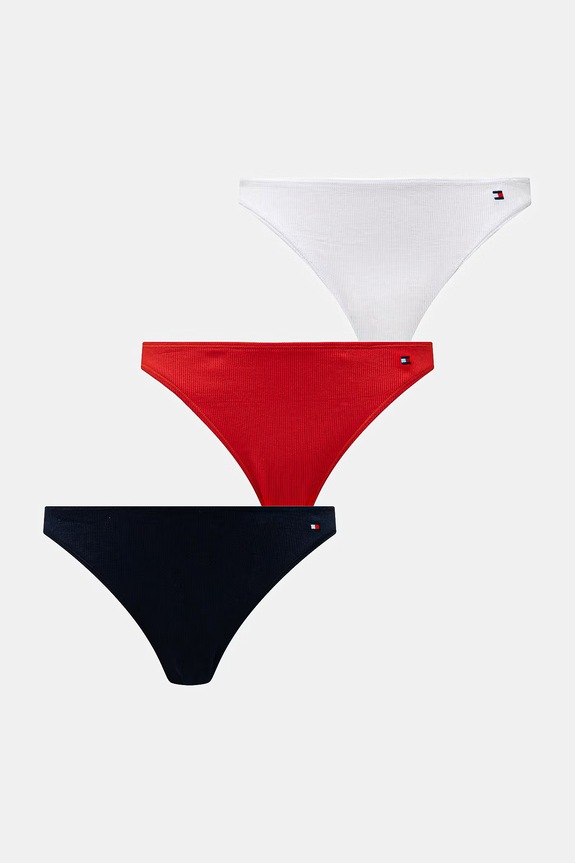 Tommy Hilfiger klasične hlačke ženske z bombažem paket 3 kosov rdeča UW0UW06131