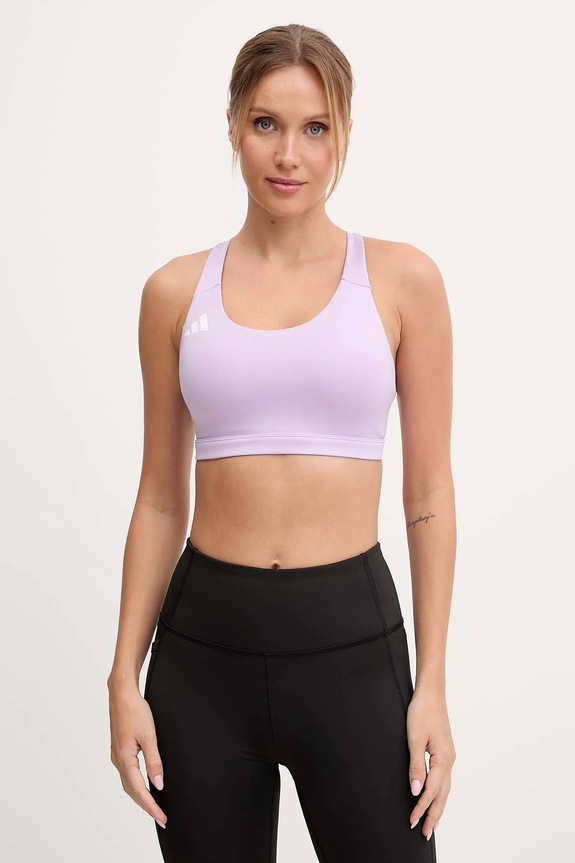 Αθλητικό σουτιέν adidas Performance Adizero χωρίς μεταλλικές μπανέλες μωβ JV9778