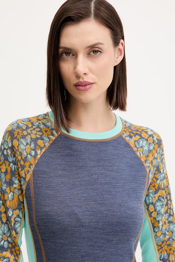 Smartwool longsleeve funcțional din lână albastru SW002983