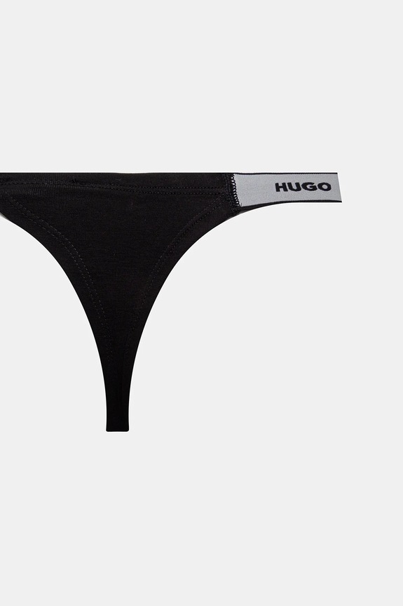 Tangá HUGO 3-pak TRIPLET STRING GIFT čierna 50550089