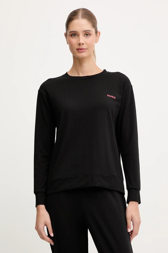 Tričko s dlhým rukávom HUGO HUGO ID LS-SHIRT relaxed čierna 50555632