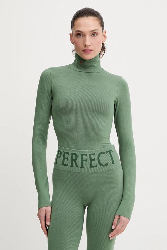 Функціональний лонгслів з домішкою вовни Perfect Moment Perfect Thermal зимовий спорт зелений W3001121