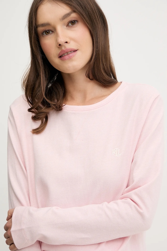 Бавовняна піжама Lauren Ralph Lauren ILN72453 рожевий