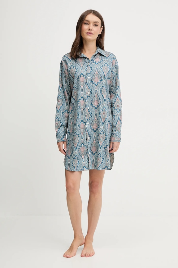Nočná košeľa Lauren Ralph Lauren látka modrá ILN32476