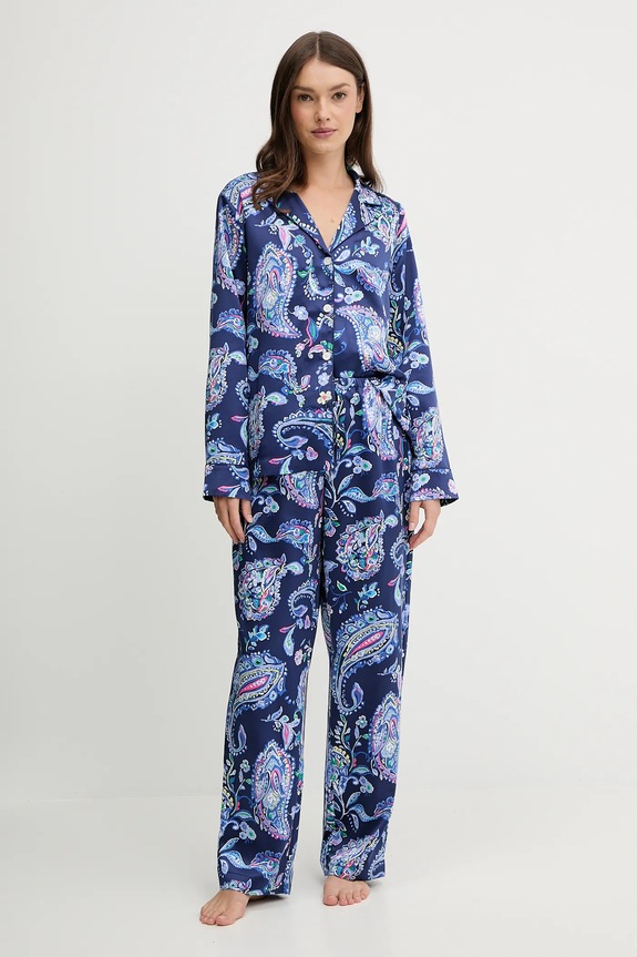 Lauren Ralph Lauren piżama tkanina niebieski ILN92480