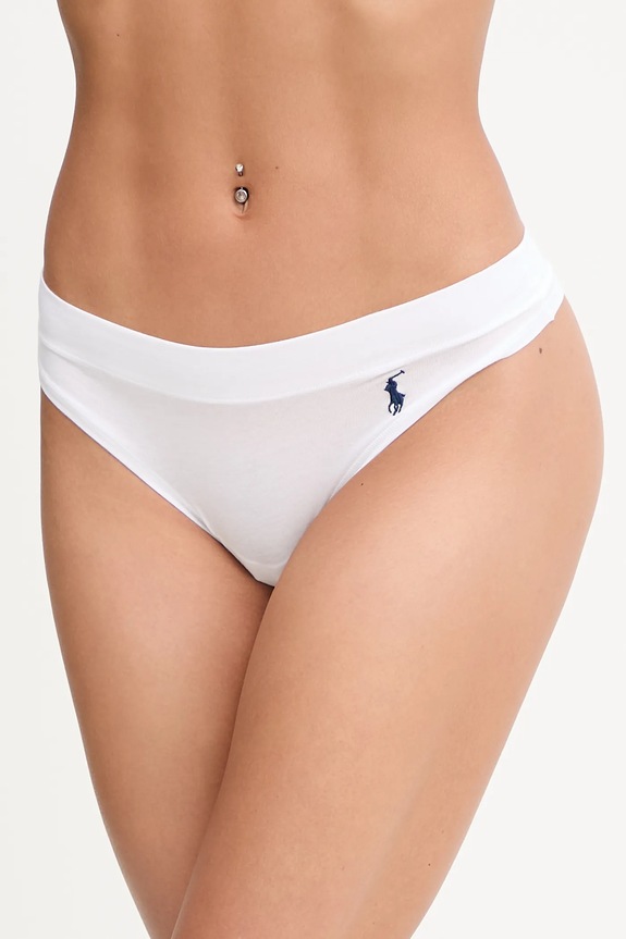 Polo Ralph Lauren stringi damskie bawełniane z elastanem dzianina biały 4P0511