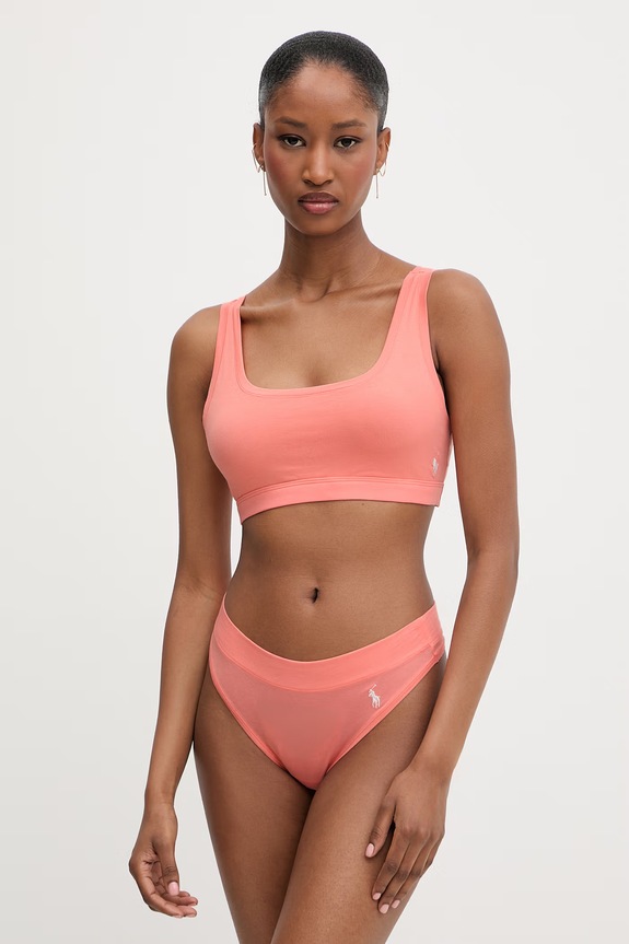 Polo Ralph Lauren tanga de femei din bumbac cu elastan 4P0511 portocaliu SS26
