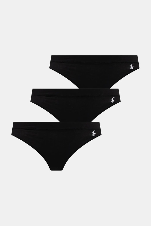 Σλιπ Polo Ralph Lauren 3-pack πλεκτό ύφασμα μαύρο 4P0711