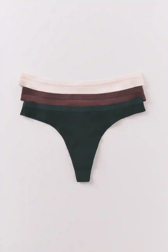 women'secret stringi 3-pack dzianina zielony 4932667