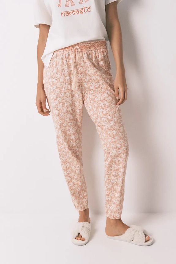 women'secret pantaloni pijama bumbac fund portocaliu 3702250
