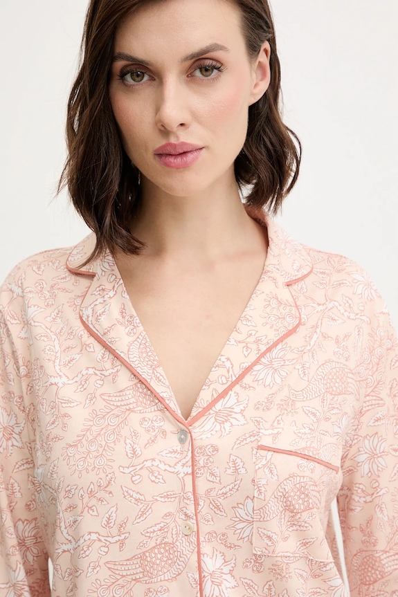 women'secret piżama bawełniana 4852096 pomarańczowy