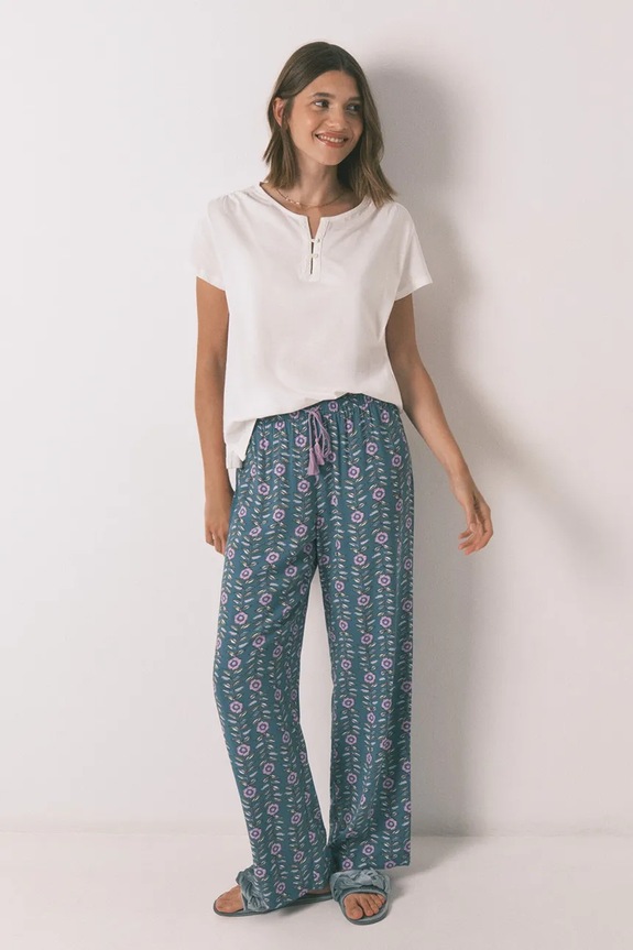 Παντελόνι πιτζάμας women'secret 3702257 τιρκουάζ AW25