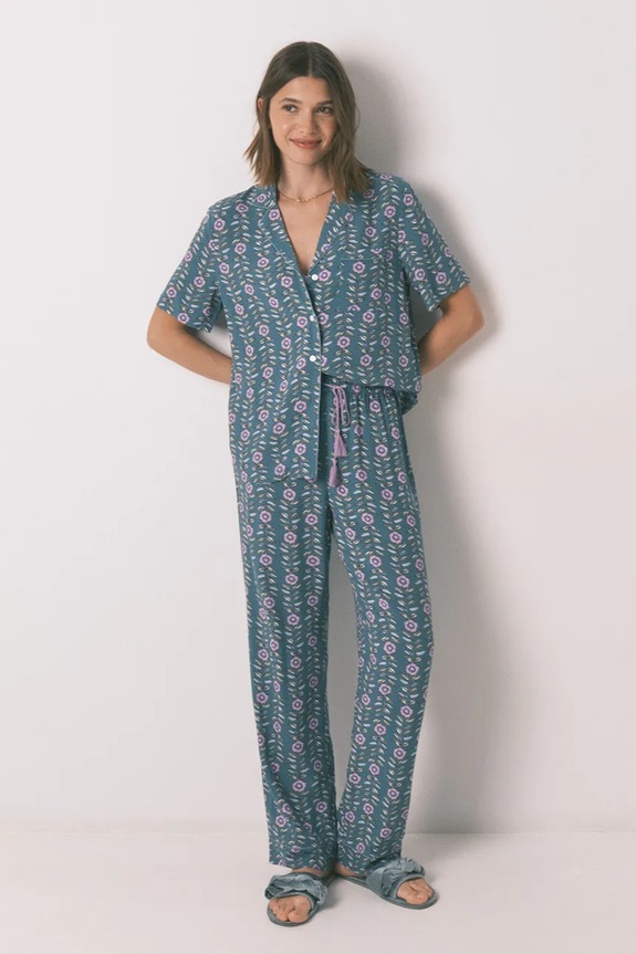 women'secret pizsama mintás türkiz 4852100