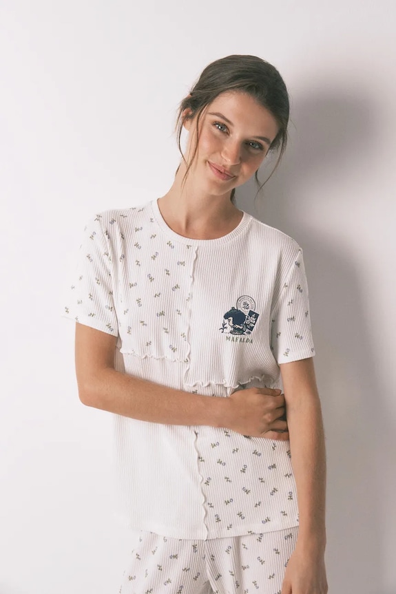 women'secret pamut pizsama 3132153 fehér AW25