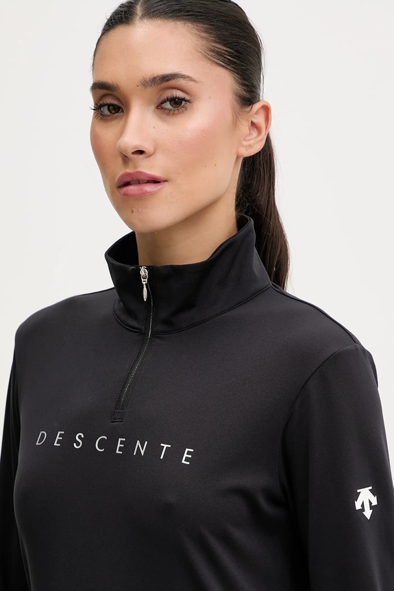 Descente longsleeve funkcyjny CHEST LOGO T-NECK czarny DW5FLT01LU