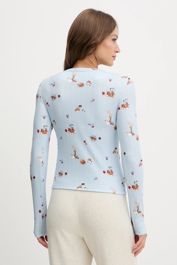 Abercrombie & Fitch longsleeve de pijama KI146.5108.111 albastru AW25