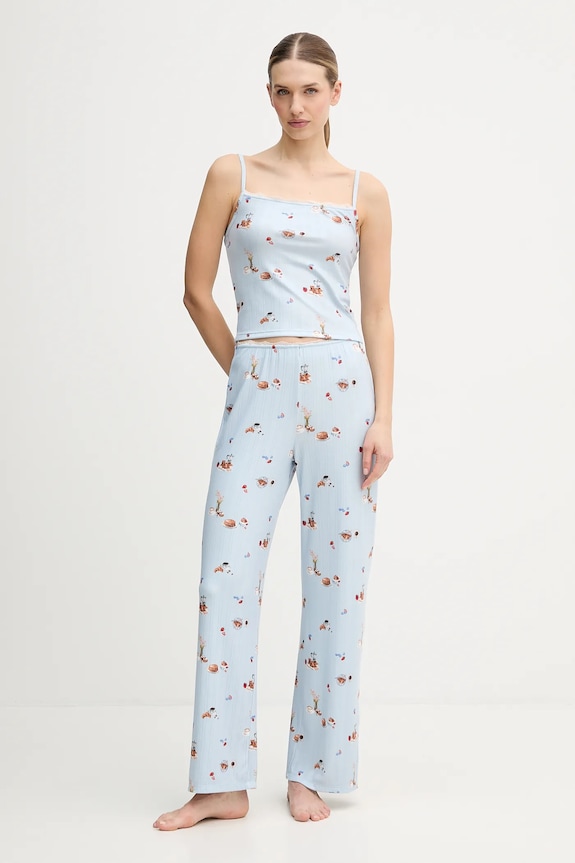Abercrombie & Fitch pantaloni de pijama KI146.5112.111 albastru AW25