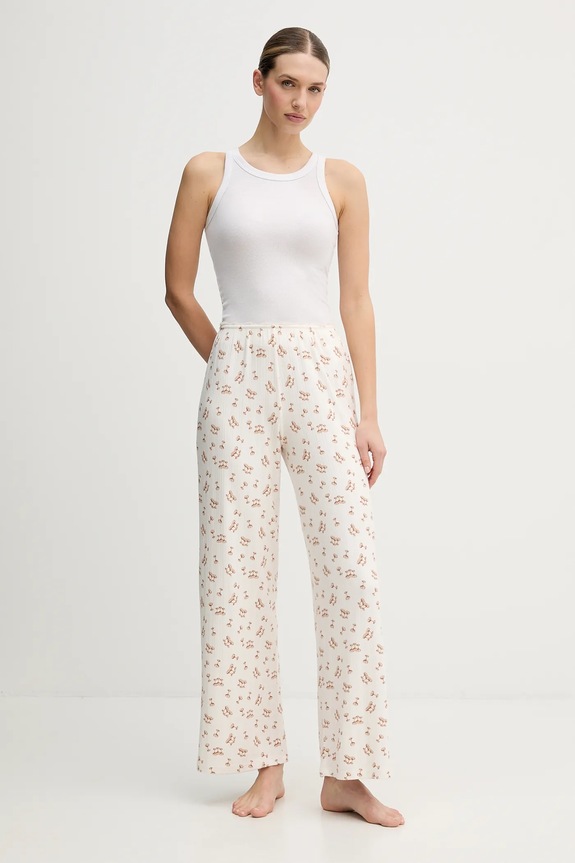 Abercrombie & Fitch pantaloni de pijama KI146.5113.110 bej AW25