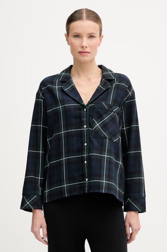Abercrombie & Fitch camicia da pigiama top blu navy KI146.5129.312