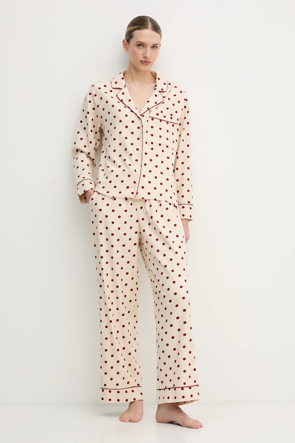 Abercrombie & Fitch pantaloni de pijama KI146.5134.606 bej AW25