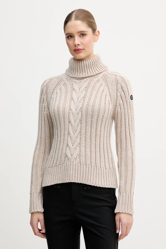 Sveter s prímesou vlny Newland LADY WOOL SWEATER rolák béžová N46536.34