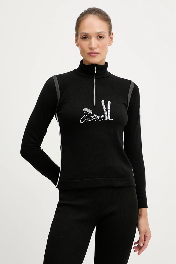 Funkcionalna majica dugih rukava s dodatkom vune Newland LADY WOOL T-NECK zimski sportovi crna N46864.15