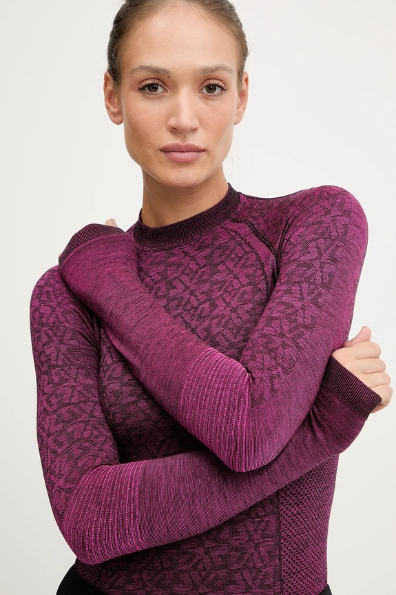 Funkcionalna majica dugih rukava s dodatkom vune Newland LADY ROUND NECK SW roza N4600.111