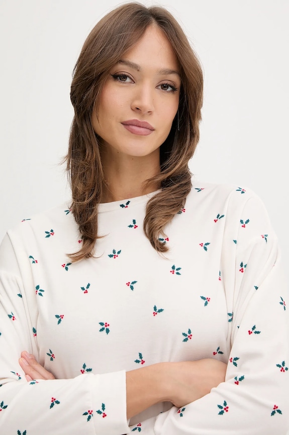 Pyžamové tričko s dlhým rukávom United Colors of Benetton béžová 312W3M07W