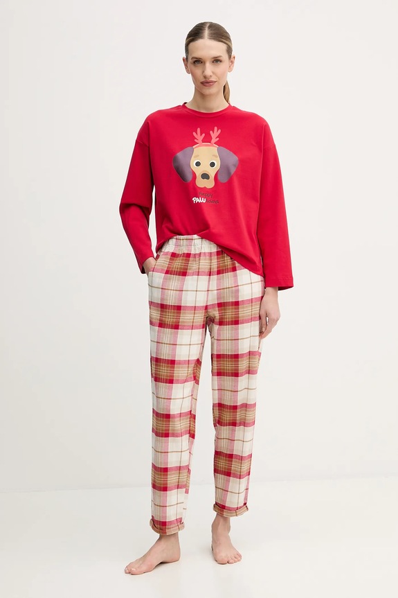 United Colors of Benetton longsleeve de pijama 3DKE3M07Y rosu AW25