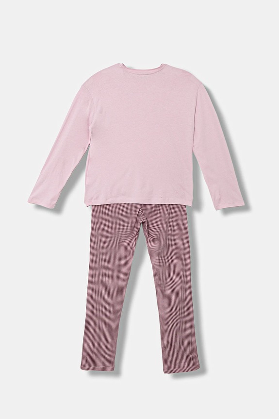 Detské bavlnené pyžamo United Colors of Benetton 3VD00P09C.G.seasonal ružová AW25