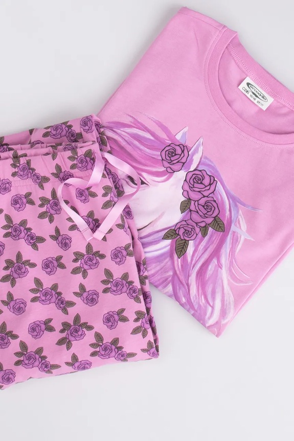 Otroški bombažen pižama komplet Coccodrillo ZC5448104PJS vijolična