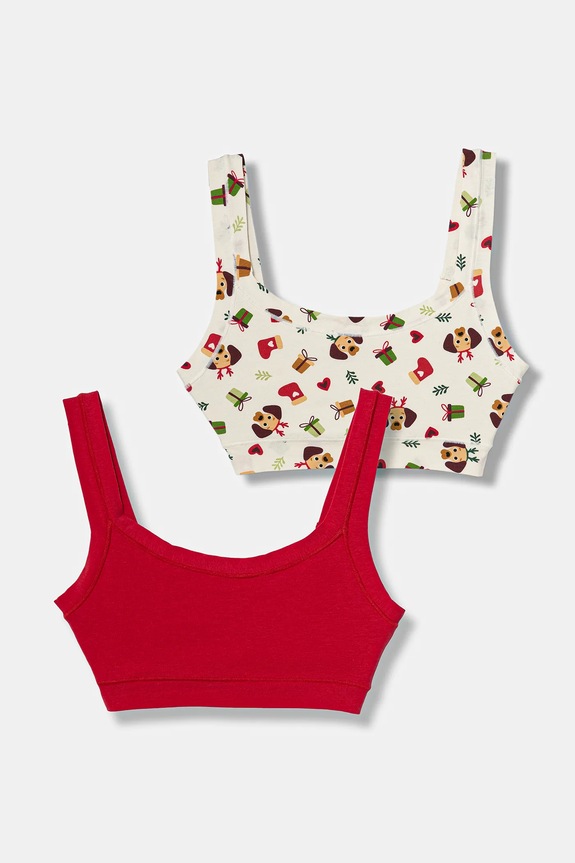 United Colors of Benetton biustonosz dziecięcy 2-pack miękka czerwony 35CL0R001.G.Season.9BYA