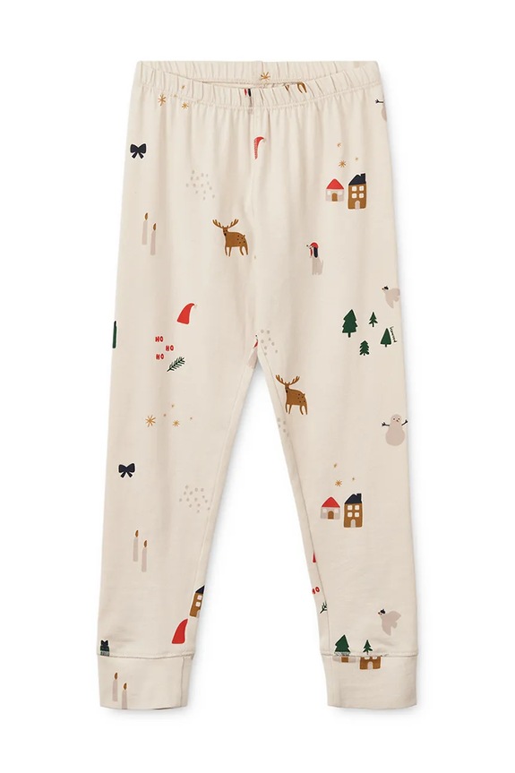 Chłopiec Liewood piżama dziecięca Wilhelm Printed Pyjamas Set LW20361.9BYA beżowy
