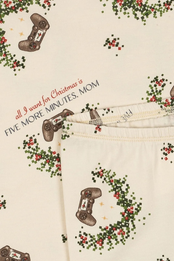 Dječja pidžama Konges Sløjd BASIC BLOUSE/PANTS SET GOTS bež KS104214.9BYA