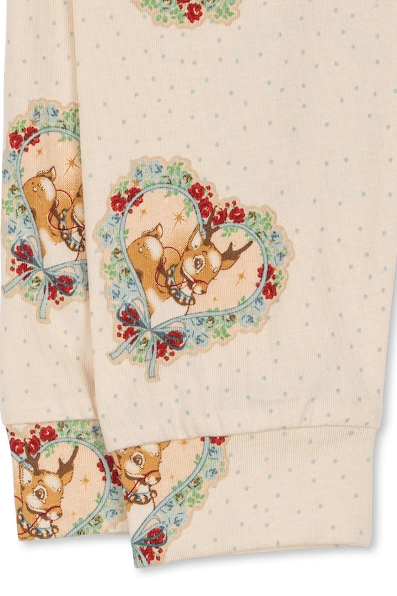 Παιδική πιτζάμα Konges Sløjd BASIC BLOUSE/PANTS SET GOTS KS104214.9BYA μπεζ