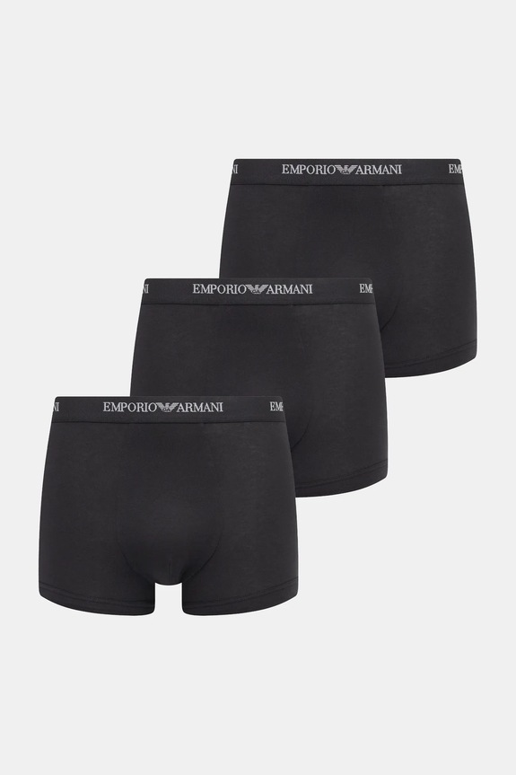 Emporio Armani Underwear boxerky pánske s bavlnou 3-pak pletenina čierna EM000259.AF14132