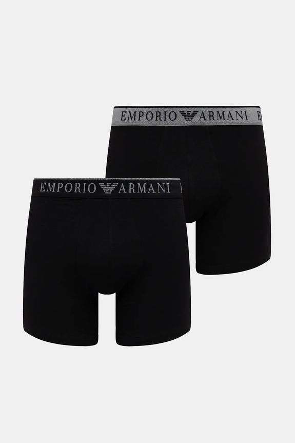 Μποξεράκια Emporio Armani Underwear 2-pack εφαρμοστό σορτς μπόξερ μαύρο EM000255.AF10776