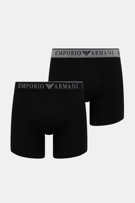 Μποξεράκια Emporio Armani Underwear 2-pack εφαρμοστό σορτς μπόξερ μαύρο EM000255.AF10776