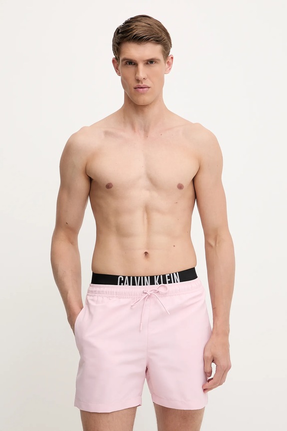 Plavkové šortky Calvin Klein LV00N61093 růžová AW25