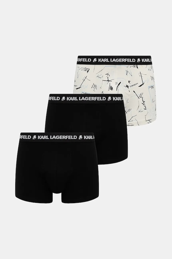 Karl Lagerfeld bokserki 3-pack wzorzyste czarny A3M47013