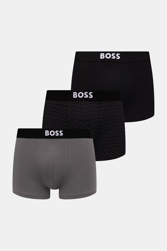 BOSS bokserki męskie bawełniane Trunk 3P BOSS ONE D 3-pack szary 50549832