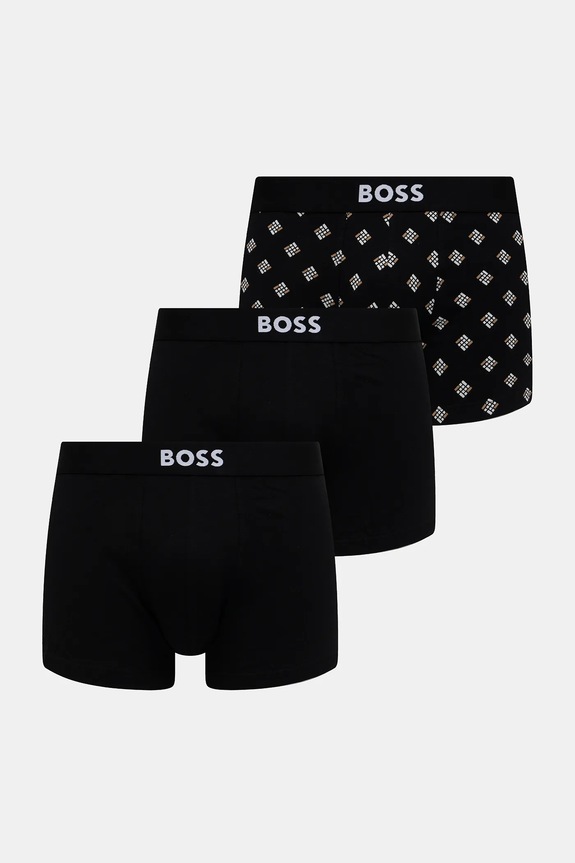 BOSS bokserki męskie bawełniane Trunk 3P BOSS ONE D 3-pack bawełna czarny 50549832
