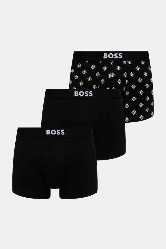 BOSS bokserki męskie bawełniane Trunk 3P BOSS ONE D 3-pack bawełna czarny 50549832